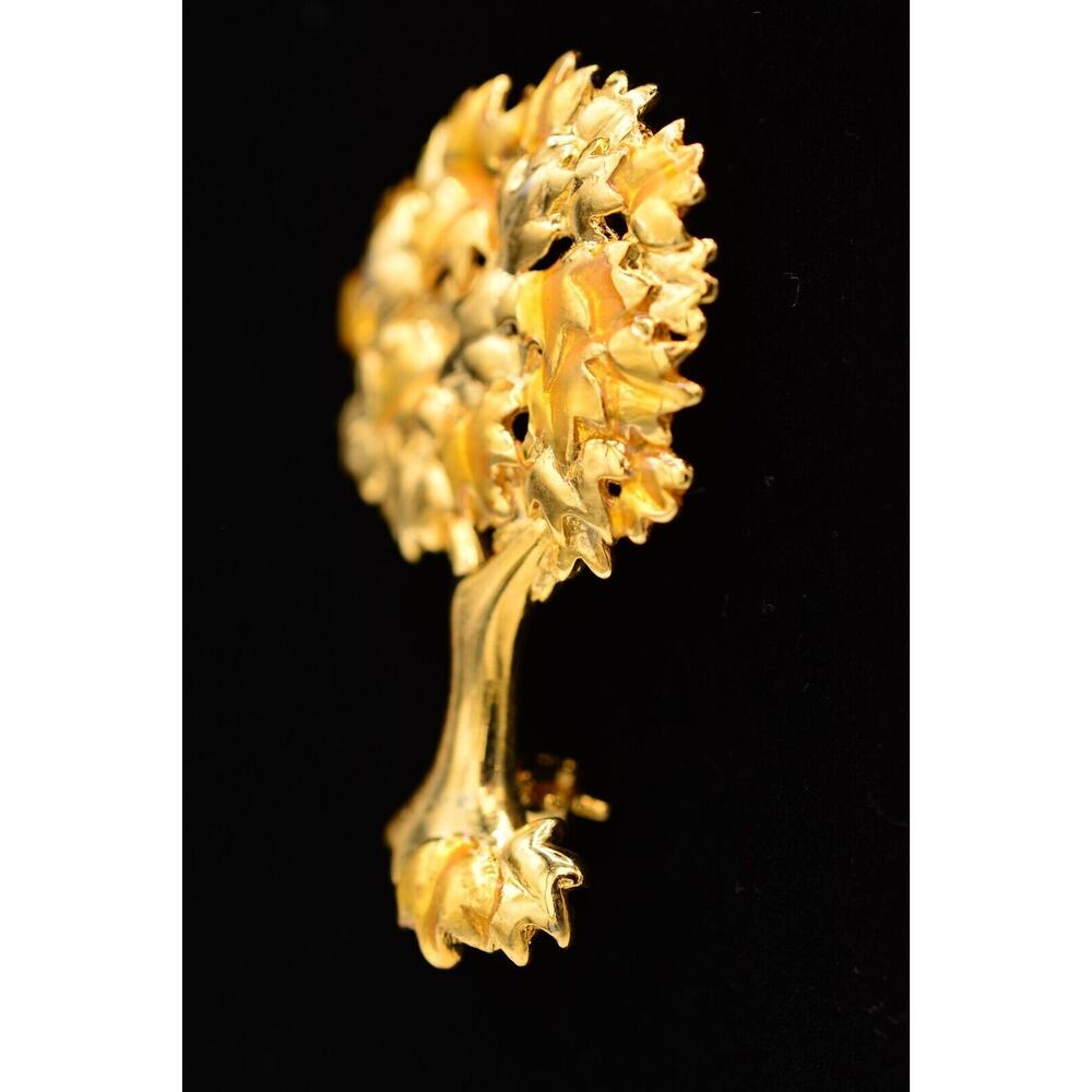 Danecraft Vintage Autumn Tree Pin Brooch Brushed Gold Fall Leaves Signed BinA10 - Picture 3 of 12